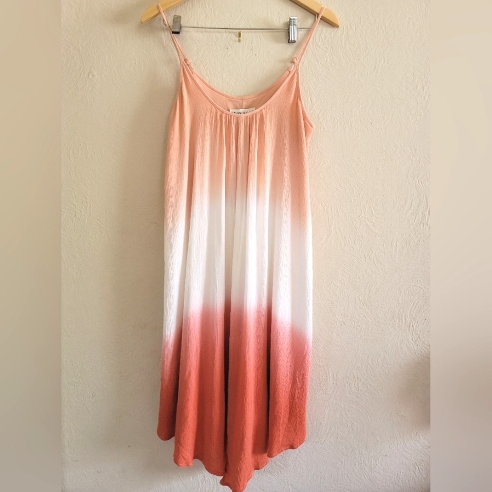 Knox Rose, Gauzy Sundress, Orange/White Ombré,  Size Small‎